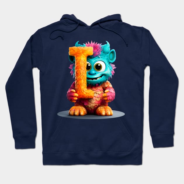 Cute Monster for Kids Alphabet Letter I Funny Back to School Hoodie by Ariela-Alez